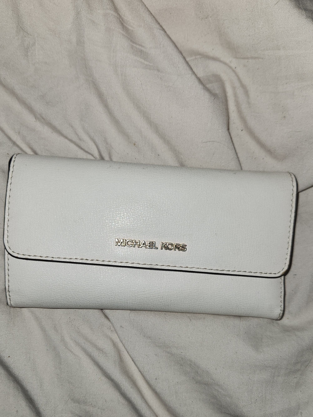 Michael Kors Cream Leather Continental Wallet